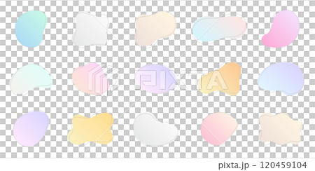 パステルカラーのグラデーションで作られた、シンプルでおしゃれな抽象的な形のあしらい素材のベクターイラ 120459104