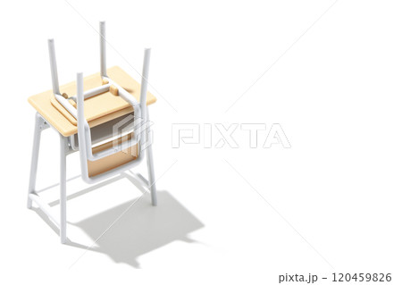 机と椅子を白背景で撮影 120459826
