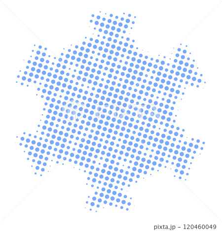 Halftone dots in the form of a snowflake. Vector Halftone dots in the form of a snowflake. Vector 120460049