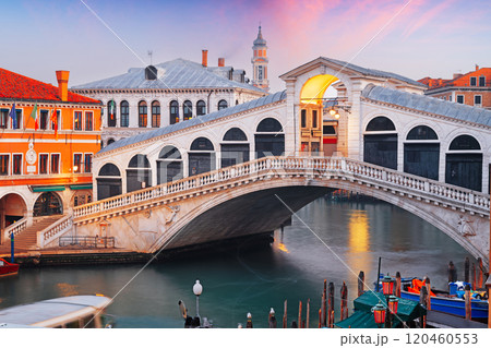 Venice, Italy at the Rialto Bridge over the Grand Canal 120460553