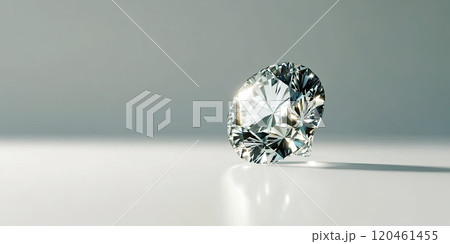 diamond on a white background symbolizes purity and luxury. Jewelry Design concept. with copy space 120461455