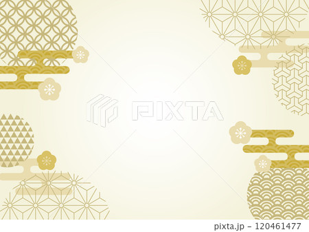 和柄と梅の花の背景模様イラストのイラスト素材 [120461477] - PIXTA