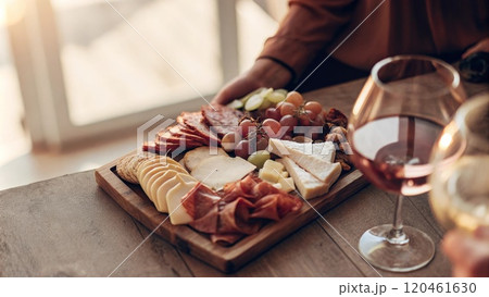 close up of woman with wine and cheese close up of woman with wine and cheese 120461630