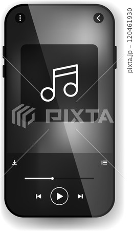 Minimalist Music Player Interface With Playback Controls and Dark Background Design Minimalist Music Player Interface With Playback Controls and Dark Background Design 120461930
