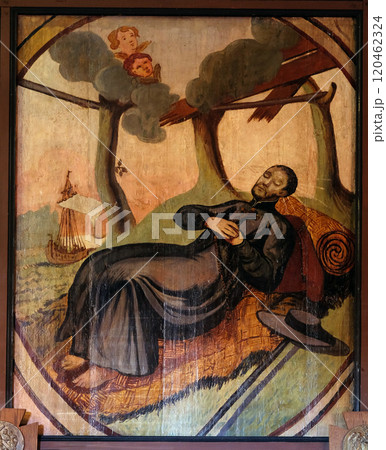 Saint Francis Xavier, altarpiece in the Church of the Saint Barbara in Velika Mlaka, Croatia 120462324