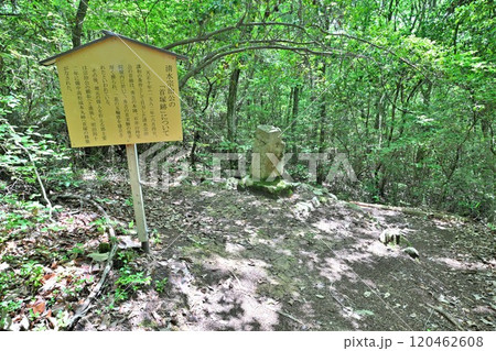 水攻めされた「備中高松城」と秀吉公本陣跡・蛙が鼻築堤跡 水攻めされた「備中高松城」と秀吉公本陣跡・蛙が鼻築堤跡 120462608