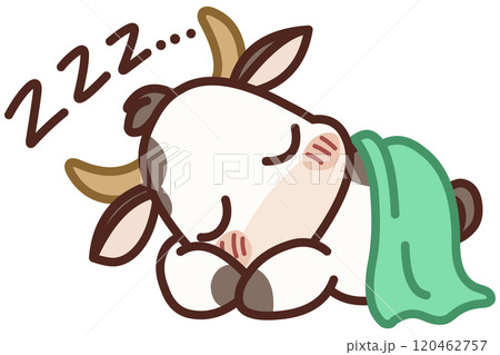 Kawaii Cow Sleeping 120462757
