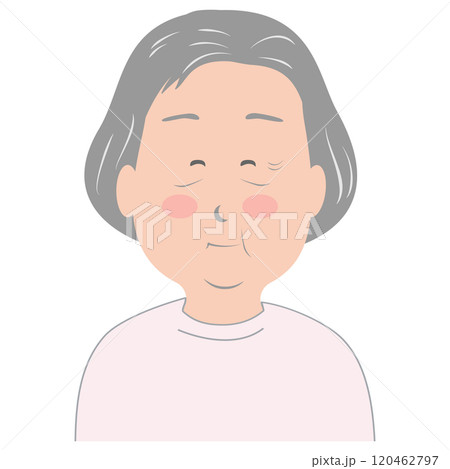 かわいいシニア女性おばあさんのイラスト 上半身 シニア かわいいシニア女性おばあさんのイラスト 上半身 シニア 120462797