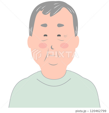 高齢シニア男性のシンプルな顔 イラスト 上半身 高齢シニア男性のシンプルな顔 イラスト 上半身 120462799