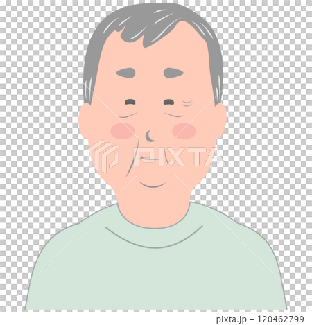 高齢シニア男性のシンプルな顔 イラスト 上半身 高齢シニア男性のシンプルな顔 イラスト 上半身 120462799