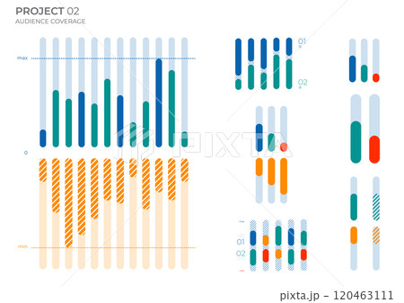 Design business elements charts in color. Vector illustration. 120463111