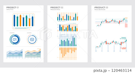 Project elements commercial charts. Modern visual vector illustration. Project elements commercial charts. Modern visual vector illustration. 120463114