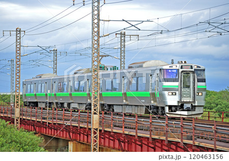 函館本線　豊幌ー江別　JR北海道　733系　B-106編成（札幌） 120463156