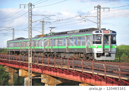 函館本線 豊幌ー江別 JR北海道 721系 F-9編成(札幌) 区間快速 函館本線 豊幌ー江別 JR北海道 721系 F-9編成(札幌) 区間快速 120463161