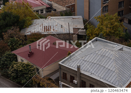Old Tbilisi architecture in misty autumnal day 120463474
