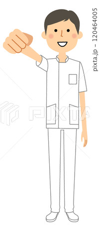 看護師　拳をあげる 120464005