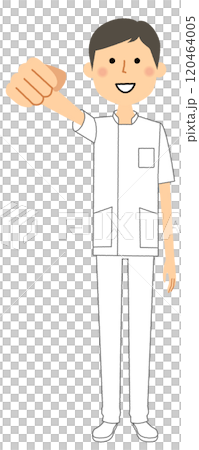看護師　拳をあげる 120464005