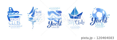 Yacht Club Original Design Company Logo and Label Vector Set Yacht Club Original Design Company Logo and Label Vector Set 120464083