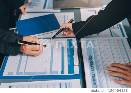 Fund managers team consultation and discuss about analysis Investment stock market at office Fund managers team consultation and discuss about analysis Investment stock market at office 120464188