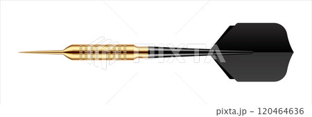 Dart arrow with metal tip and shadow. Dart throwing sport game, dartboard equipment. Vector illustration 120464636