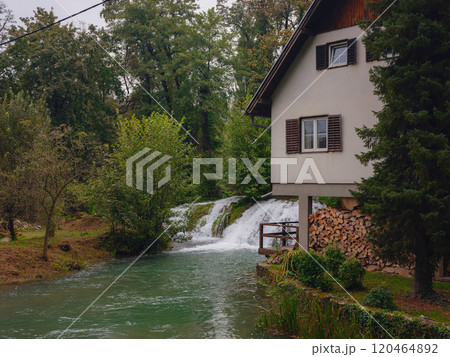 Travel to Village of Rastoke near Slunj in Croatia 120464892