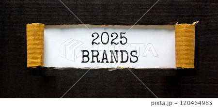 Planning 2025 brands new year symbol. Concept words 2025 Brands on beautiful white paper. Beautiful black paper background. Business 2025 brands new year concept. Copy space. Planning 2025 brands new year symbol. Concept words 2025 Brands on beautiful white paper. Beautiful black paper background. Business 2025 brands new year concept. Copy space. 120464985