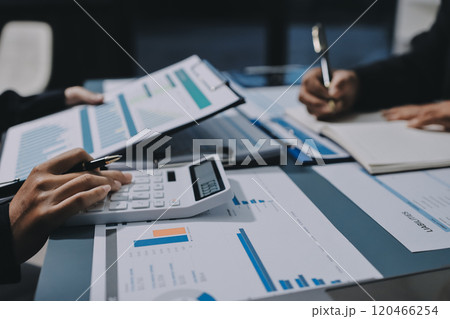 Fund managers team consultation and discuss about analysis Investment stock market at office Fund managers team consultation and discuss about analysis Investment stock market at office 120466254