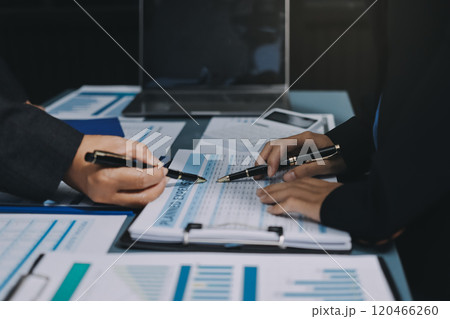 Fund managers team consultation and discuss about analysis Investment stock market at office Fund managers team consultation and discuss about analysis Investment stock market at office 120466260