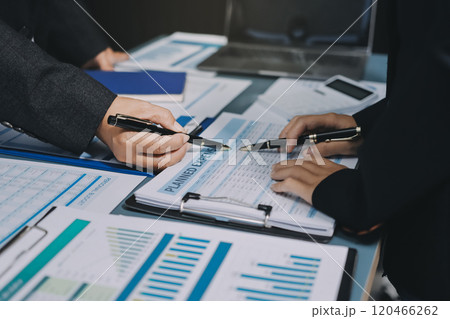 Fund managers team consultation and discuss about analysis Investment stock market at office Fund managers team consultation and discuss about analysis Investment stock market at office 120466262