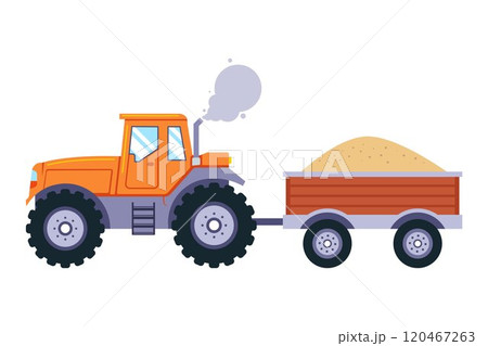 tractor with trailer. transport sand. 120467263