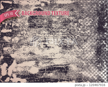 Rough overlay texture of old wood with woodworm and scuffs effect. Abstract background to imitate vintage scrapes, scratch, roughness, cuts. Vector backdrop. 120467916