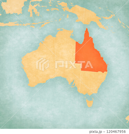 Map of Australia - Queensland 120467956