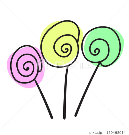 Sketched Candy Set, Engraved Doodle Design Elements Collection 120468014