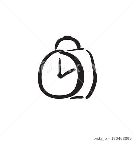 Hand drawn Clock icon. Time design element doodle sketch, scribble isolated watch symbol 120468099