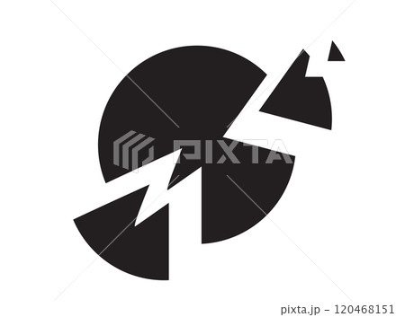 Broken Plate Icon, Ceramic Pieces silhouettes, Smashed Bowl sign, Stress symbol, Simple Shards 120468151