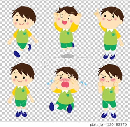 Boy child facial expression set whole body Boy child facial expression set whole body 120468570
