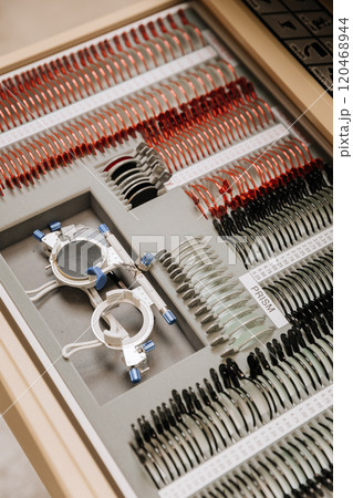 Optometry trial lens set with adjustable frames for vision correction and precise eye testing 120468944