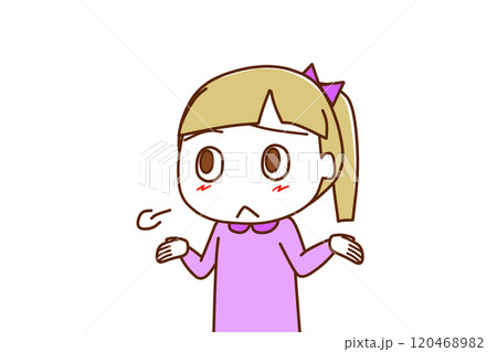 (上半身斜め)呆れてあららとため息をつく白人少女 (上半身斜め)呆れてあららとため息をつく白人少女 120468982