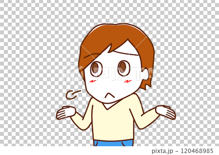 (上半身斜め)呆れてあららとため息をつく白人男性 (上半身斜め)呆れてあららとため息をつく白人男性 120468985