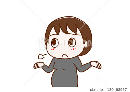 (上半身斜め)呆れてあららとため息をつく妊婦 (上半身斜め)呆れてあららとため息をつく妊婦 120468987