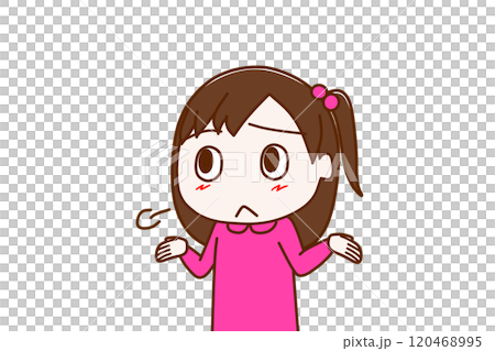 (Upper body tilted) A girl sighs in exasperation (Upper body tilted) A girl sighs in exasperation 120468995