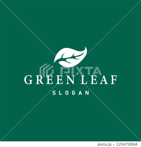 Leaf logo design template simple silhouette illustration plant leaf vector for business branding 120470094