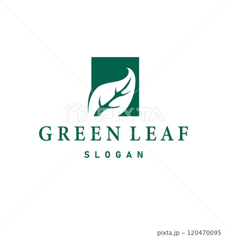 Leaf logo design template simple silhouette illustration plant leaf vector for business branding 120470095
