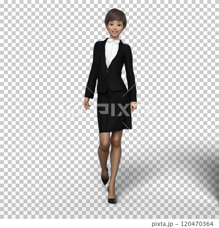 ビジネススーツの女性　perming 3DCG　イラスト素材 120470364