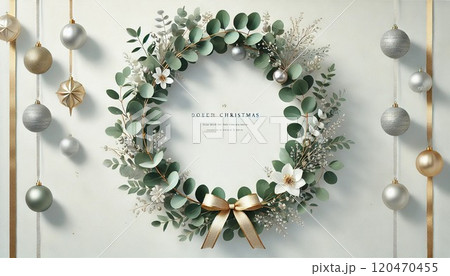 クリスマスツリーのナチュラルフレーム 120470455