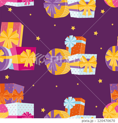 Gift boxes and bags pattern background, Vector Gift boxes and bags pattern background, Vector 120470670