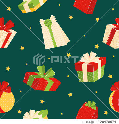 Gift boxes and bags pattern background, Vector Gift boxes and bags pattern background, Vector 120470674