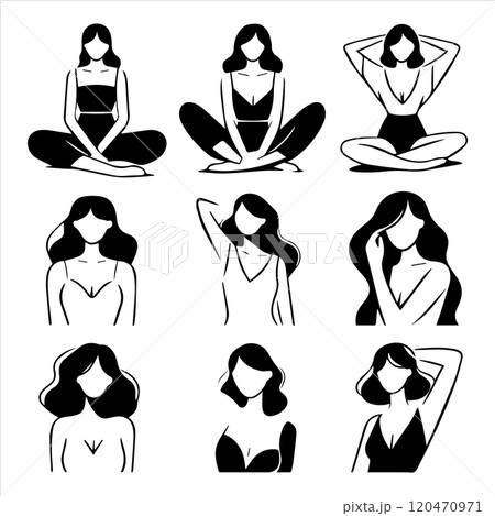 woman body care and body part icon isolated on white 120470971