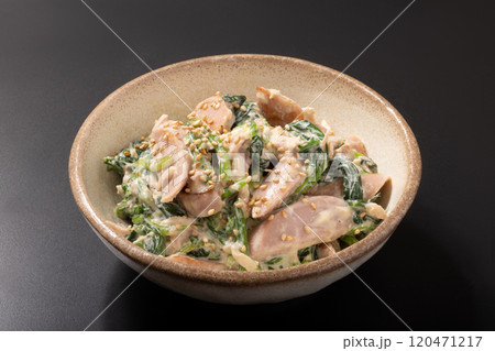 ほうれん草と魚肉ソーセージのマヨネーズ和え 120471217