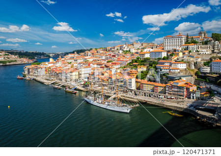 Aerial view of Porto city, Portugal, on sunset Aerial view of Porto city, Portugal, on sunset 120471371